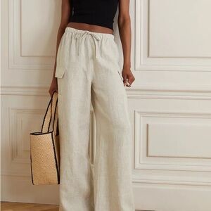 Ethan Linen Wide-Leg Cargo Pants